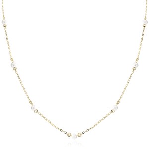 Colier argint placat cu aur galben cu bile sidefate DiAmanti Z2182NG-DIA (Argint 925‰ 1,4 g.)